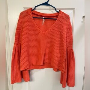 Free People Coral flare sleeve knitted sweater